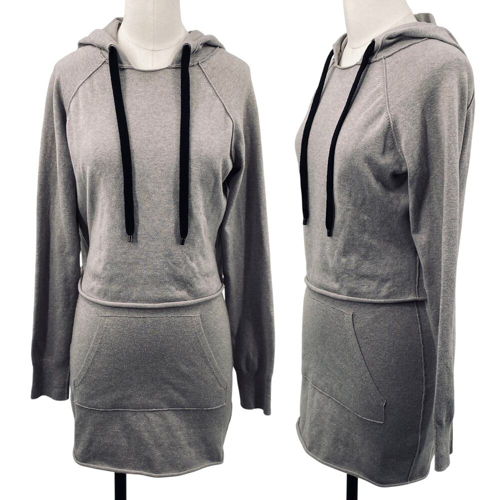n:Philanthropy Sweater Mini Skirt Set Matching Knit Hoodie Cotton Silk Gray XS
